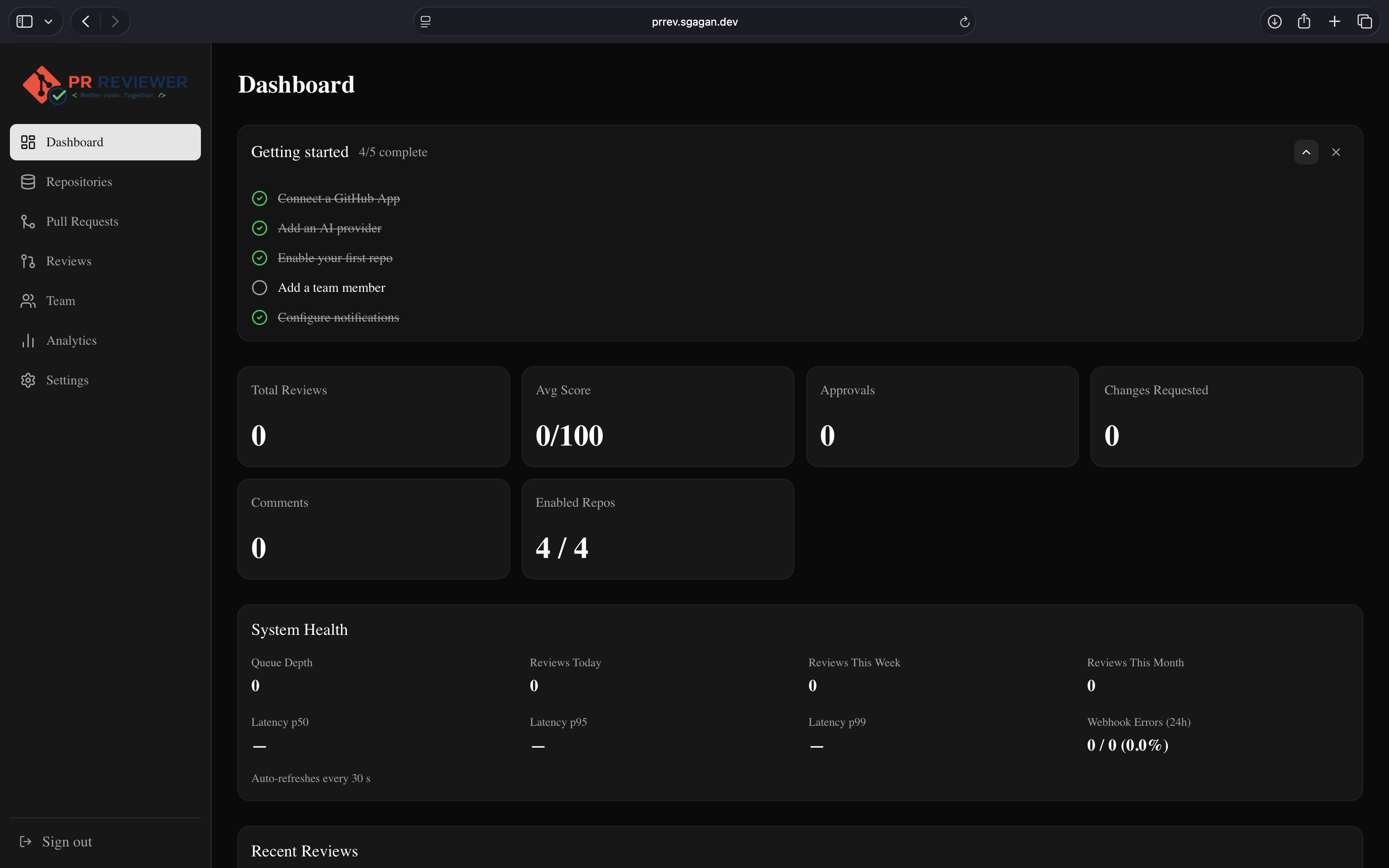 PR Reviewer screenshot